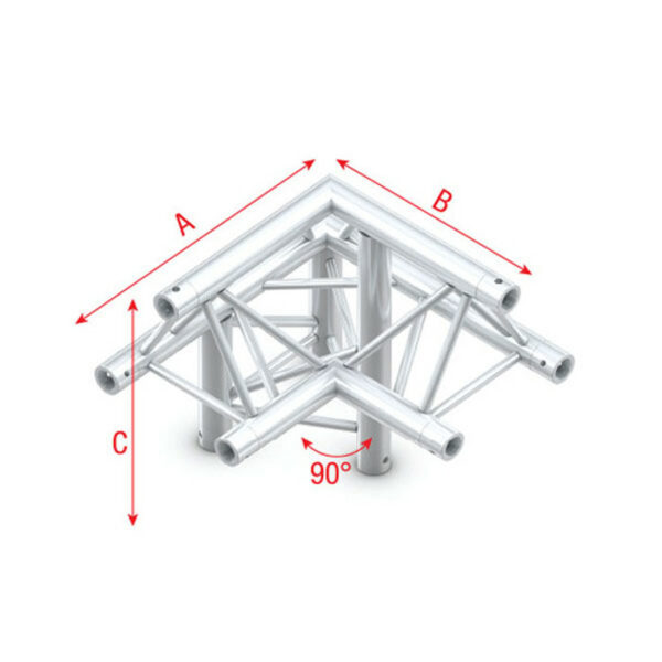 Milos Deco-22 Triangle truss - down left, apex up ALM32 - 90° corner